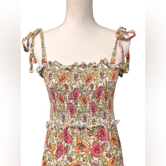 Anthropologie Abel The Label Floral Smocked Maxi Dress - Tie Straps - Medium - Picture 4 of 6